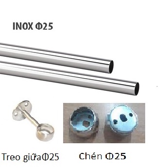 Thanh inox treo tủ áo Φ25
