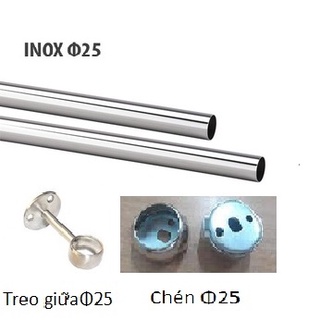 Thanh inox treo tủ áo Φ25