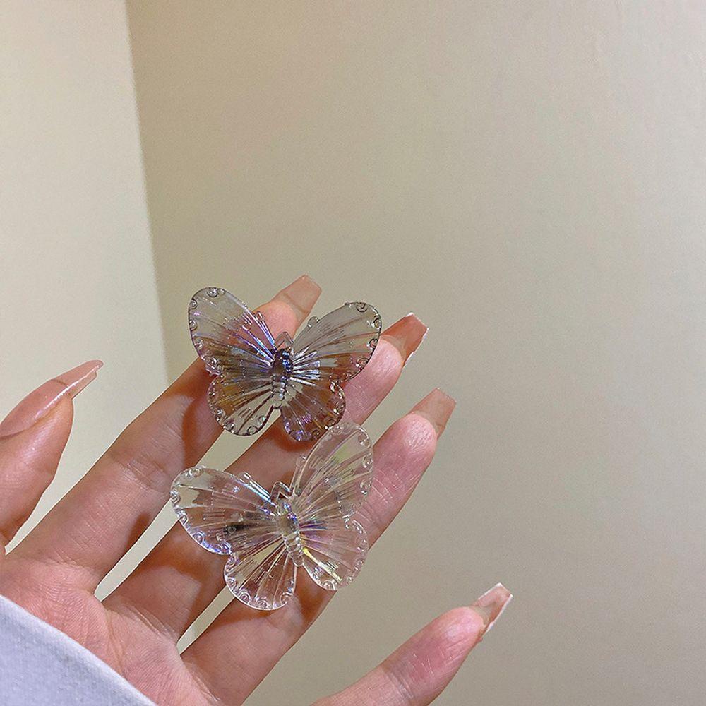 Kẹp Tóc Hình Bướm Trong Suốt Phong Cách Vintage Thanh Lịch Cho Nữ