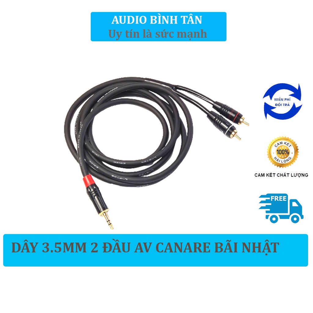 Dây cấp nhạc 3.5mm ra 2 đầu bông sen dài 3m bãi Japan chống nhiễu