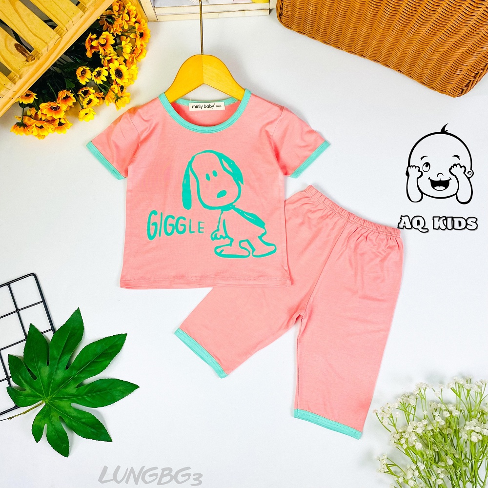 Đồ bộ quần lửng bé gái size đại vải thun lạnh, hàng chính hãng Minlybaby - Unibaby - LUNGBG3
