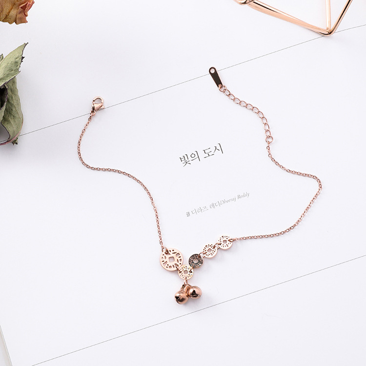 XiaoboACC Lắc Chân Bằng Thép Titan Đính Chuông Xinh Xắn Theo Phong Cách Hàn Quốc | BigBuy360 - bigbuy360.vn