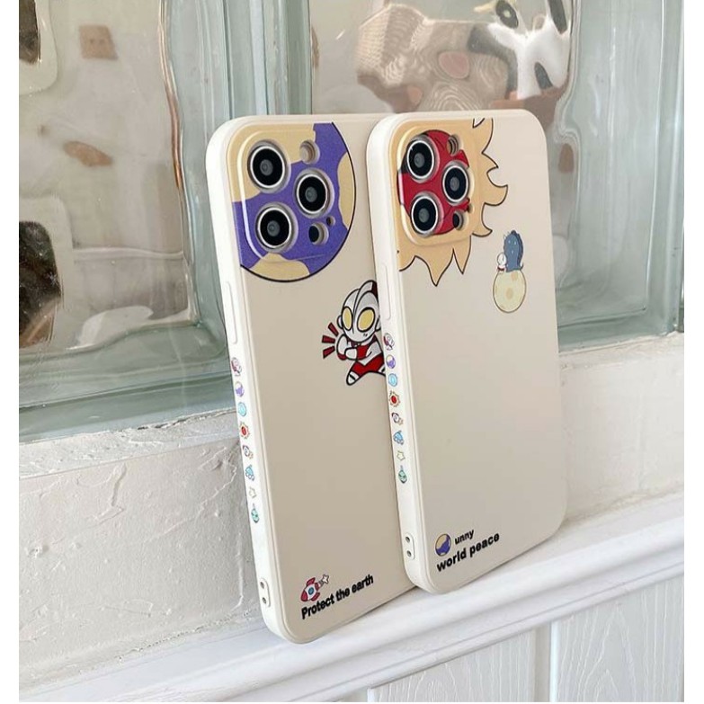 Ốp Iphone 7 8 6plus 6splus 6s 6 Cute Giải cứu trái đất in 3D 4 góc silicon bảo vệ camera