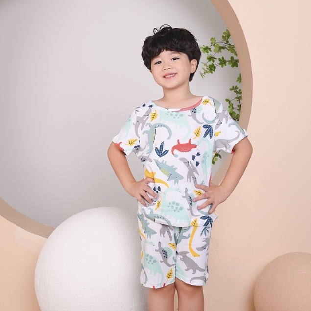 Bộ quần áo bé trai mùa hè Việt Thắng, quần đùi, áo cộc tay, chất cotton - B63.2222