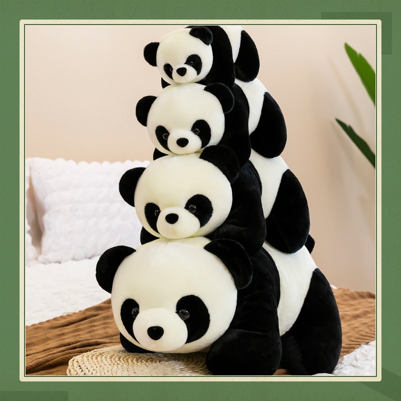Gấu bông teddy bear gấu trúc Panda, gấu trúc nhồi bông nhập khẩu cao cấp, vải mịn size 30cm và 60cm