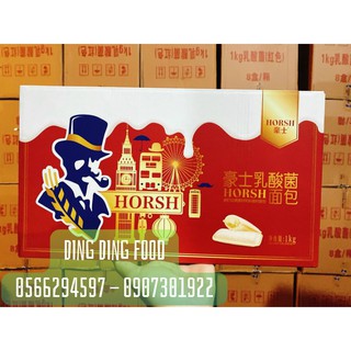 HÀNG TẾT - DATE MỚI  [ 1 Thùng 1Kg ] Bánh Sữa Chua Horsh Đài Loan ( Đỏ ) Hàng Chuẩn - DING DING FOOD