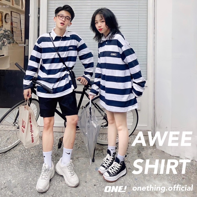 AWEE SHIRT - Polo sọc tay dài