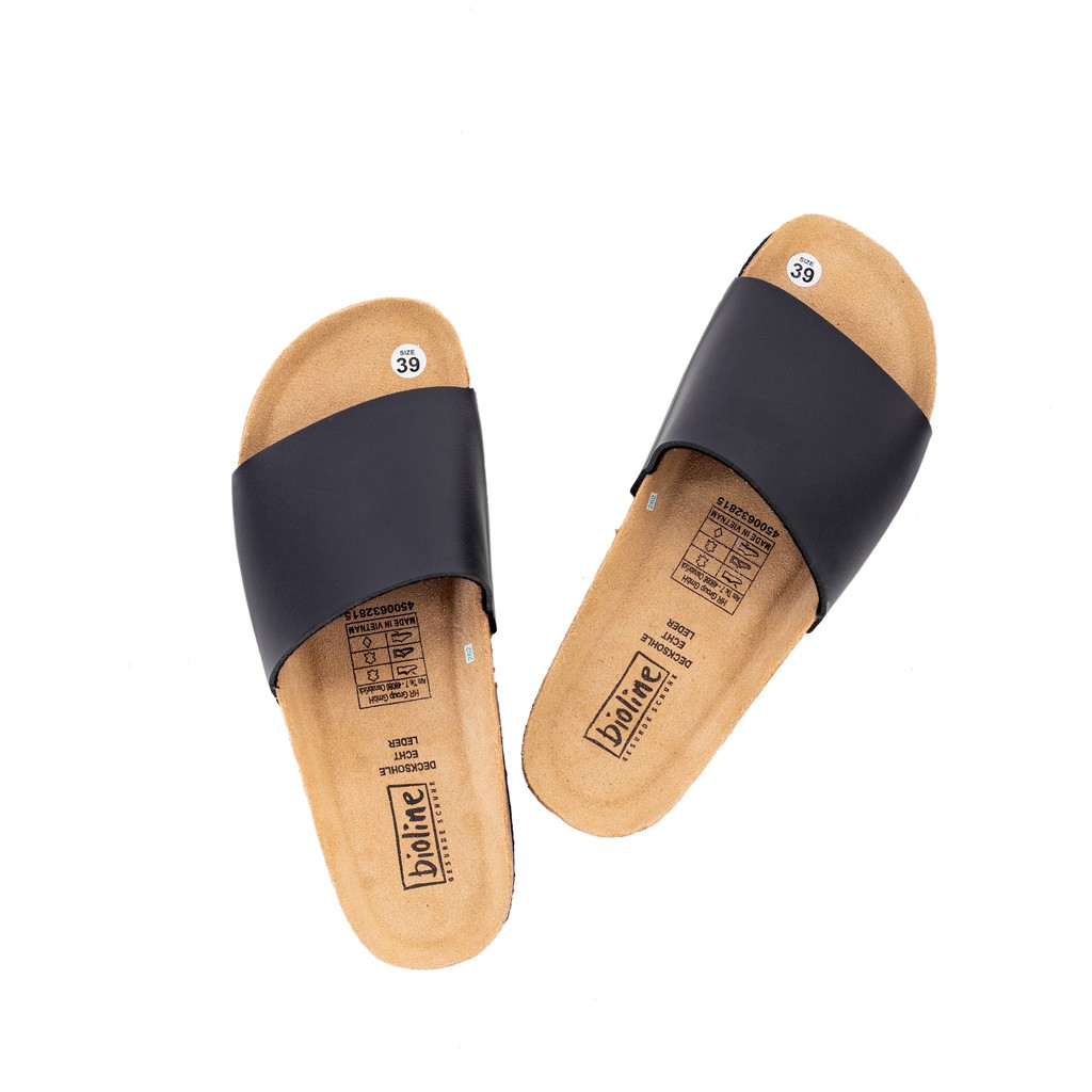 Dép Birken Bioline vietnam Unisex xuất khẩu châu âu dòng PU  P05  da bò thật đế trấu