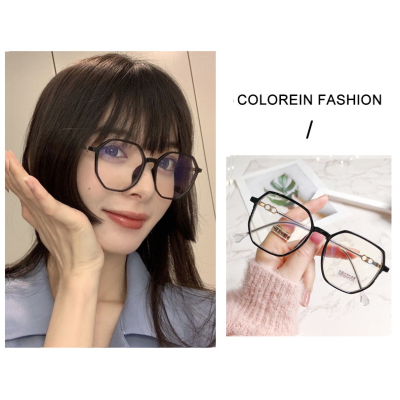 (AIMURUSI) 【Giảm Giá】kính Chống Bức Xạ/ Ánh Sáng Xanh Hình Đa Giác Thời Trang Hàn Quốc Mới