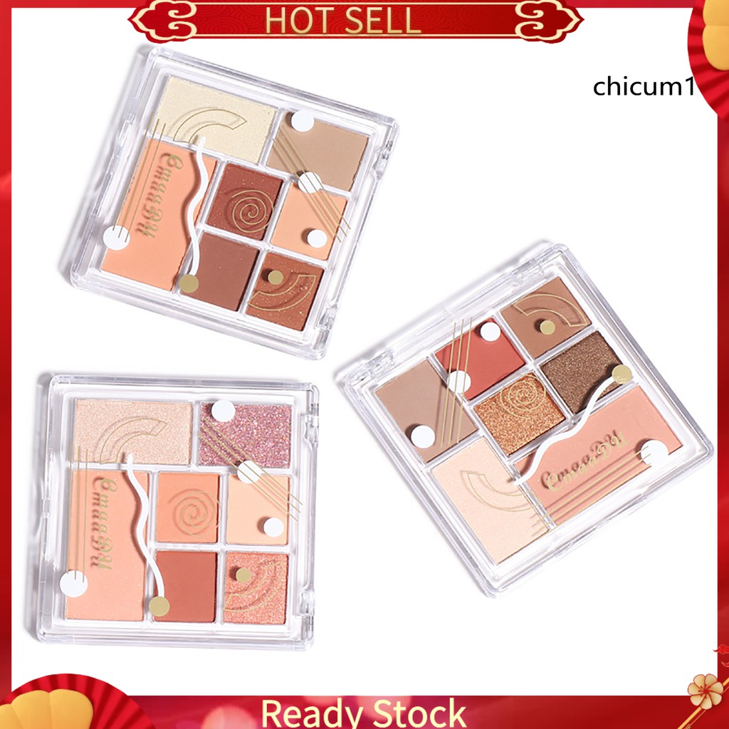 (Hàng Mới Về) Bảng Phấn Mắt 7 Màu Ánh Ngọc Trai Nhung Mịn Không Thấm Nước