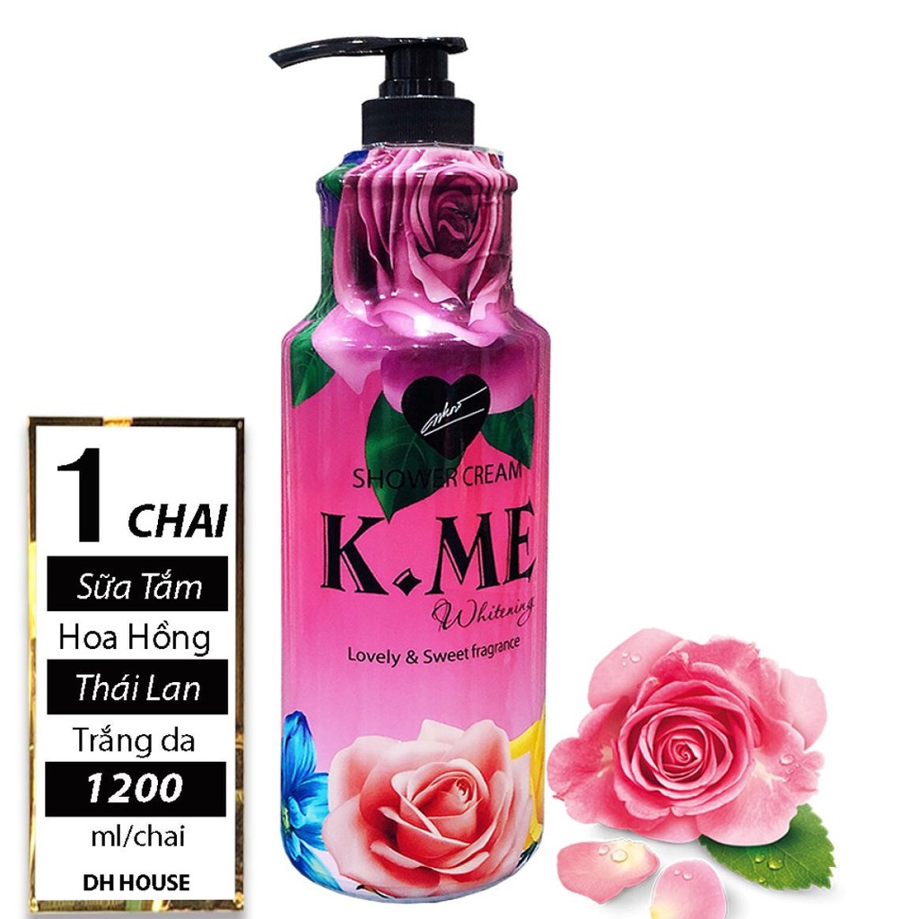 [CHUẨN THÁI] SỮA TẮM HƯƠNG HOA HỒNG - K.ME Thái Lan Dung Tích 1200ml (Date: 36 tháng)