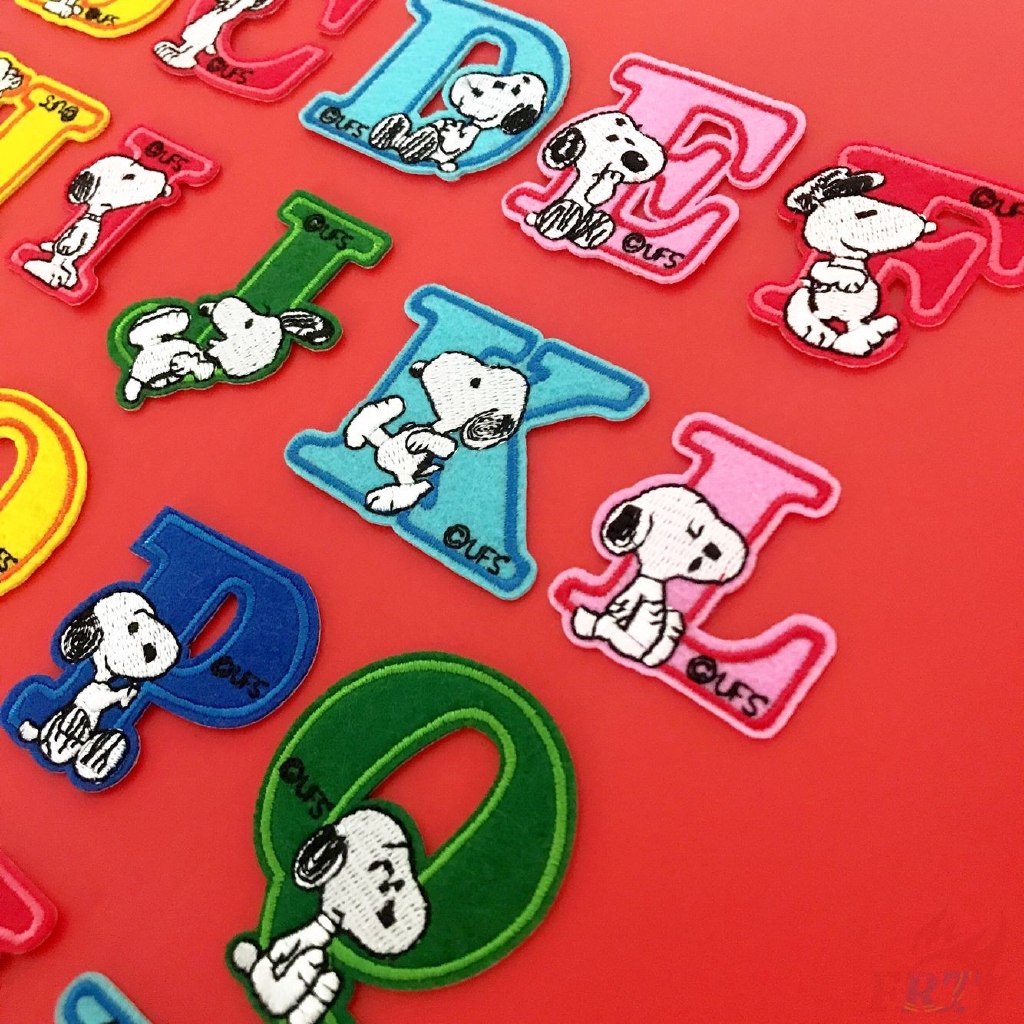 Miếng vá ủi quần áo hình chữ tiếng Anh với Snoopy hoạt hình