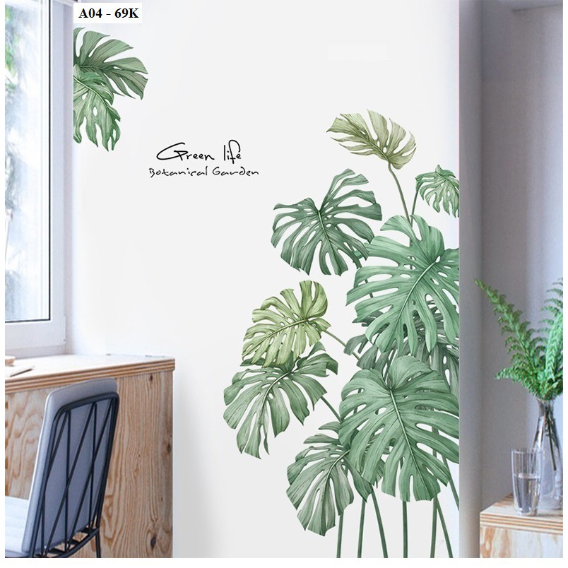 Decal dán tường Cành cọ A04 - Decal dán tường Hàn Quốc