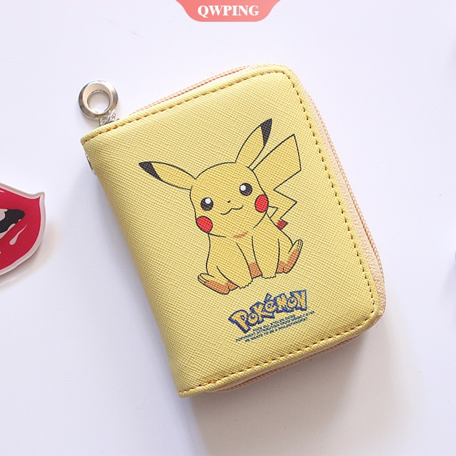 Ví Da Đựng Tiền Xu Hình Pikachu Hoạt Hình Anime Thời Trang Có Khóa Kéo Quà Tặng Sinh Nhật Cho Bé