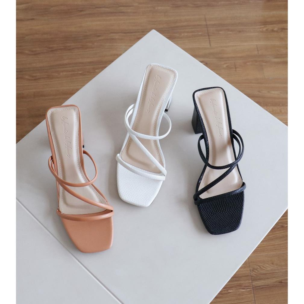 Giày cao gót sandal nữ 7p đẹp đế vuông dây mảnh mũi vuông thời trang cao cấp bAimée & bAmor - MS1664 $$