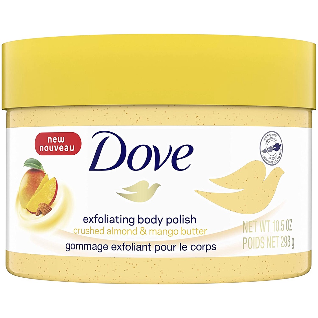 Sữa tắm tẩy tế bào chết Dove Exfoliating Body Polish Body Scrub Crushed Almond and Mango Butter 298g (Mỹ)