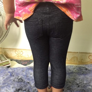 Sale lẻ size quần leggin lửng giả jean cho bé gái