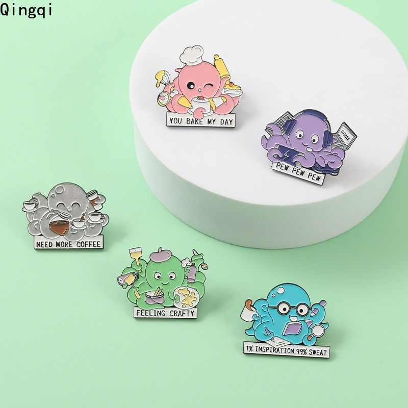 Ghim cài áo Miss Zoe phong cách bạch tuộc hoạt hình dễ thương