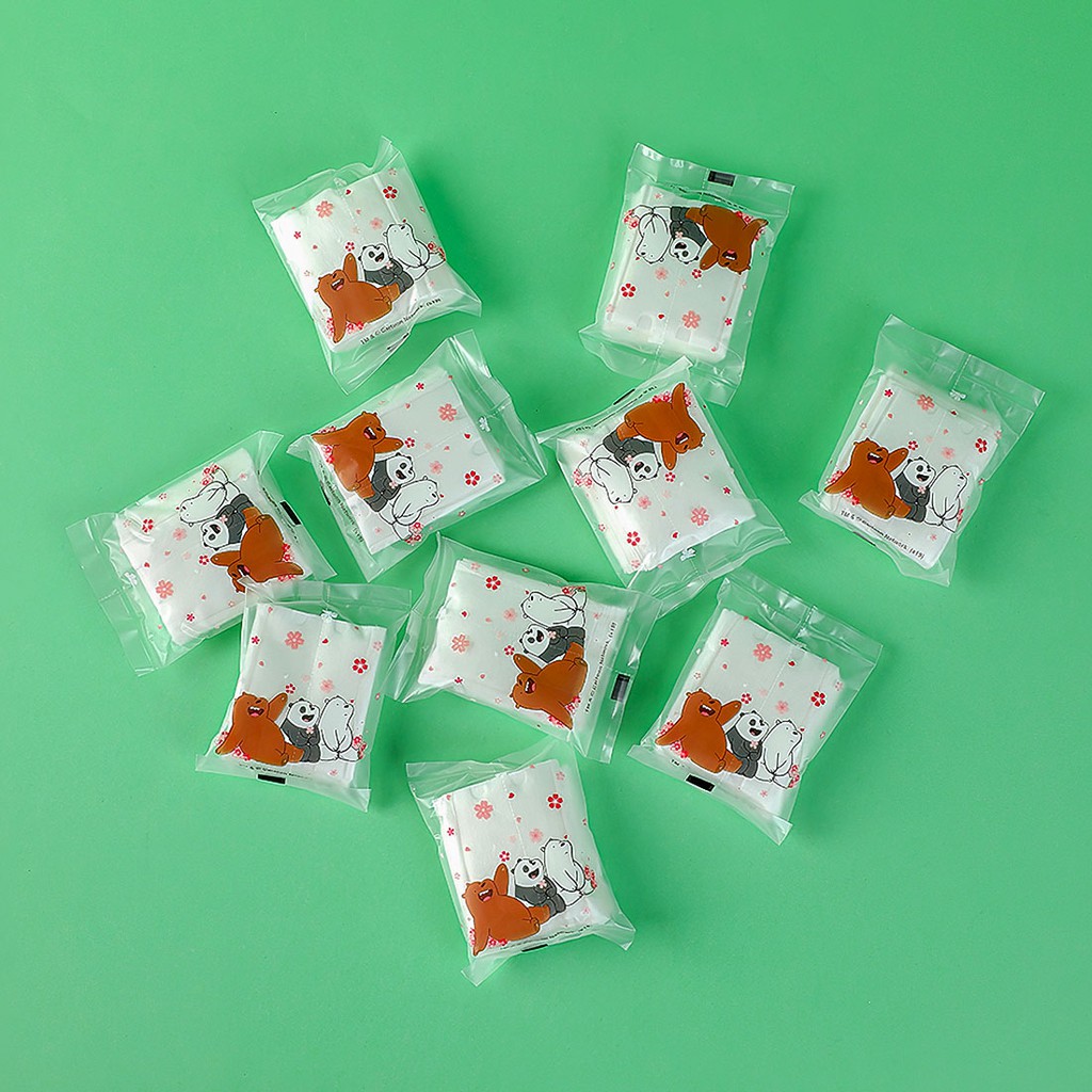 Bông tẩy trang Miniso x We Bare Bears 3.0, 10miếng*10gói | BigBuy360 - bigbuy360.vn