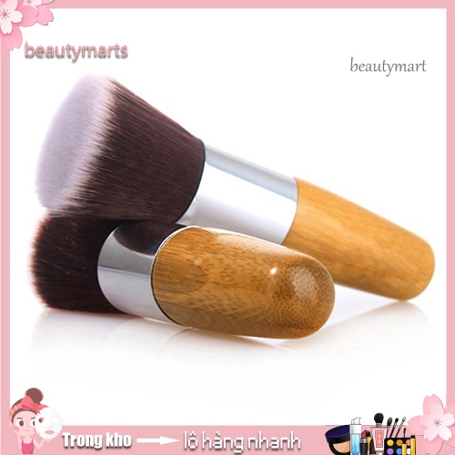 [Hàng mới về] Cọ Đánh Phấn Nền Đầu Phẳng Tròn Tay Cầm Bằng Tre Tiện Dụng