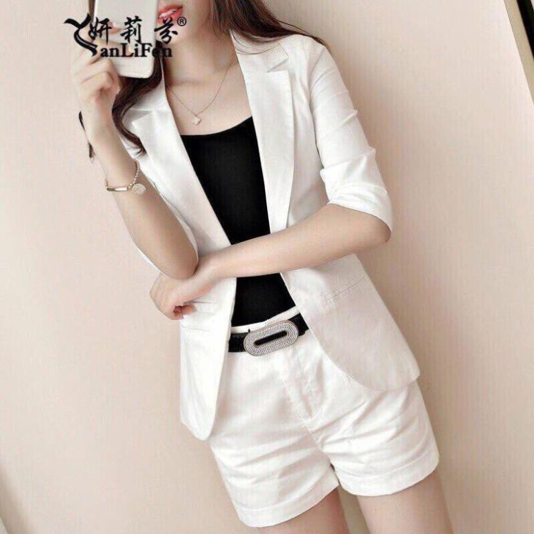 Set Vest 3 Món Kèm Nịt Cao Cấp - Bộ Vest Short Nữ Kaki Phối Áo Trong Thun Dệt Loại 1 | BigBuy360 - bigbuy360.vn