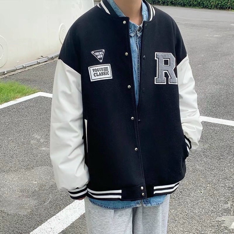 Áo Khoác Bomber Unisex Thêu Logo Nổi Chữ A KSS43
