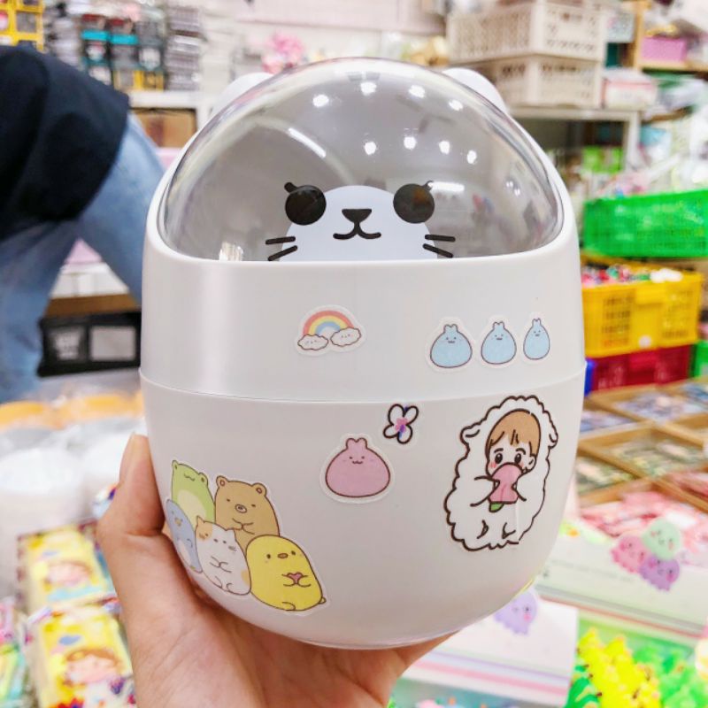 (Tặng kèm sticker) Thùng rác mini mẫu thú xinh xắn