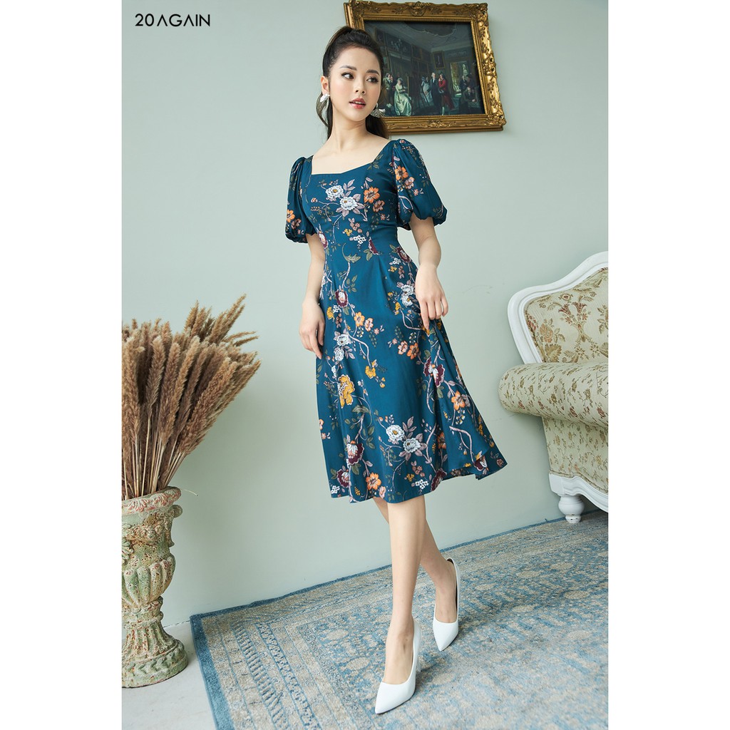 Đầm xòe cổ vuông tay xòe 20AGAIN DEA1319