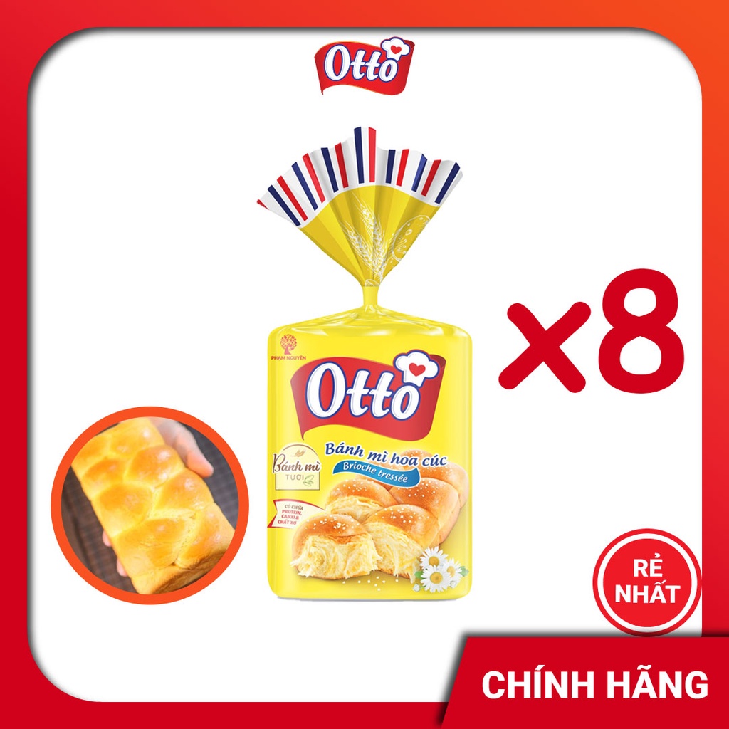 CHÍNH HÃNG Combo 1 THÙNG 8 Bịch Bánh mì Hoa Cúc Otto