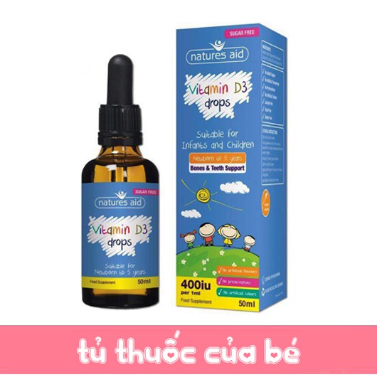Vitamin D3 400IU Natures Aid của Anh 50ml