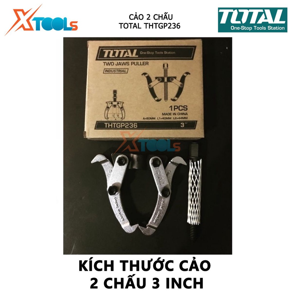 Cảo 2 chấu 3 inch TOTAL THTGP236 | cảo thủy lực Kích thước 3&quot;, Lực cảo tối đa 2000 kg, chất liệu bằng Cr-V, chịu nhiệt c