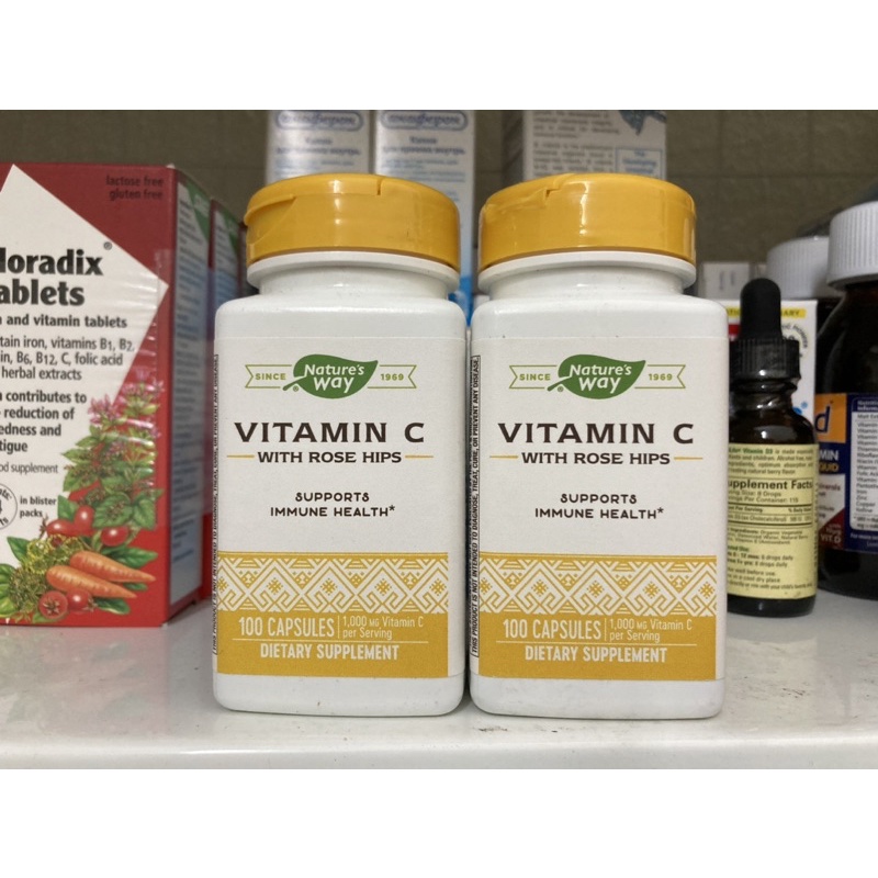 Viên uống Vitamin C tự nhiên Nature’s Way 500mg hộp 100 viên