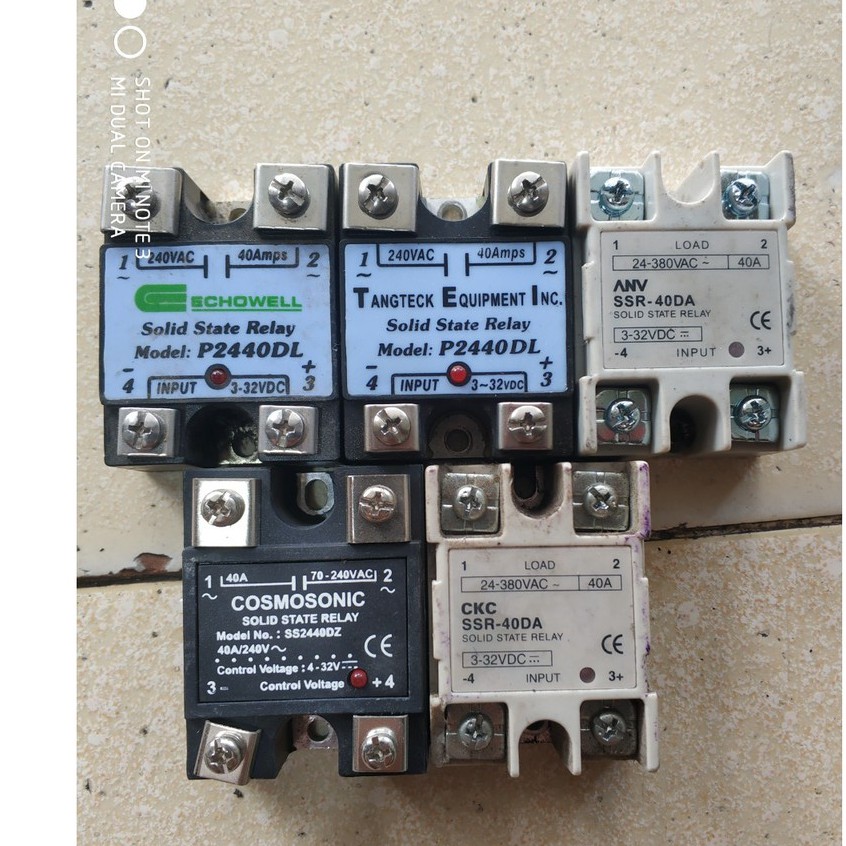 SSR (rơ le bán dẫn) 40A, tháo tủ điện công nghiệp, hàng đẹp, DC-AC