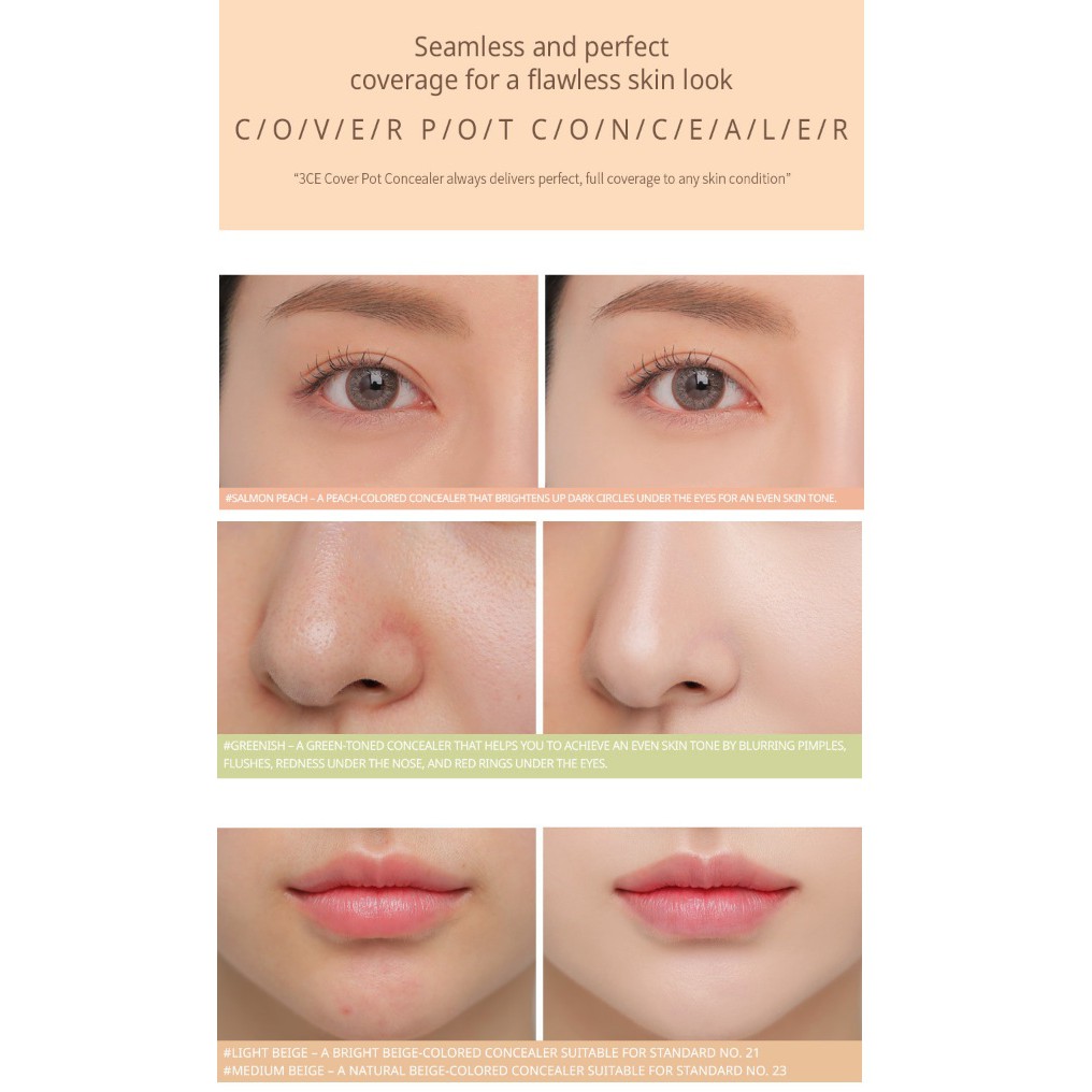 [ 3CE ] Che khuyết điểm Cover Pit Concealer #Greenish | BigBuy360 - bigbuy360.vn