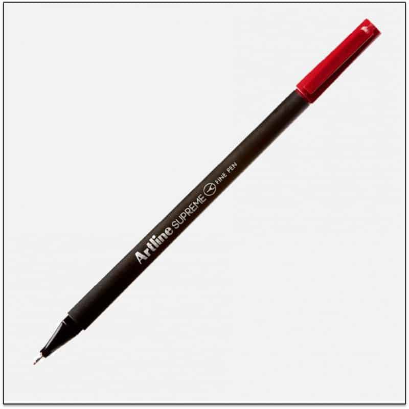 Bút kim màu Artline Supreme EPFS-200 - 0.4mm - Màu đỏ đậm (Dark Red)