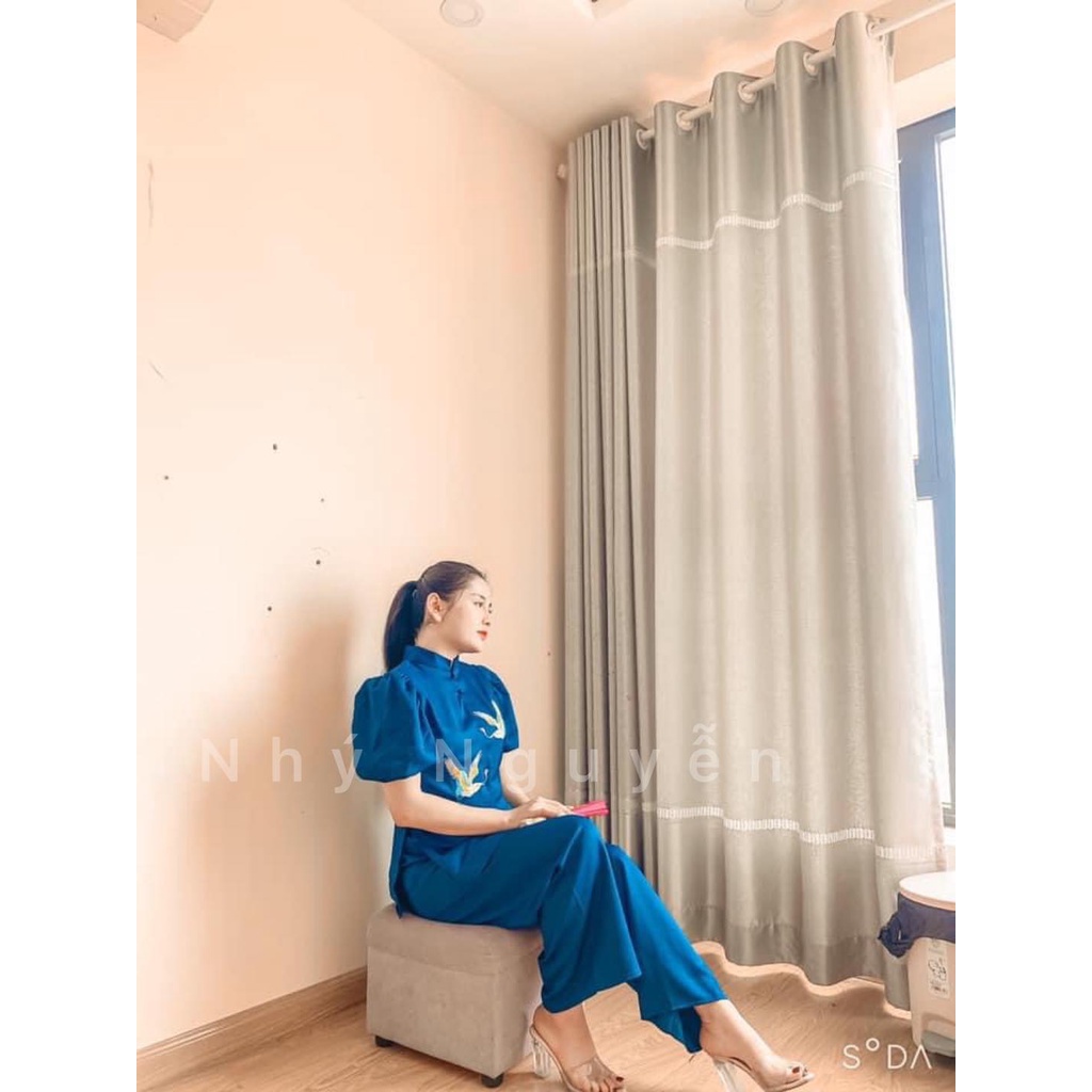 Mẫu Phật Tử Thêu Hạc Chất Vải Cát Nhung ( KÈM CLIP CHẤT VẢI )