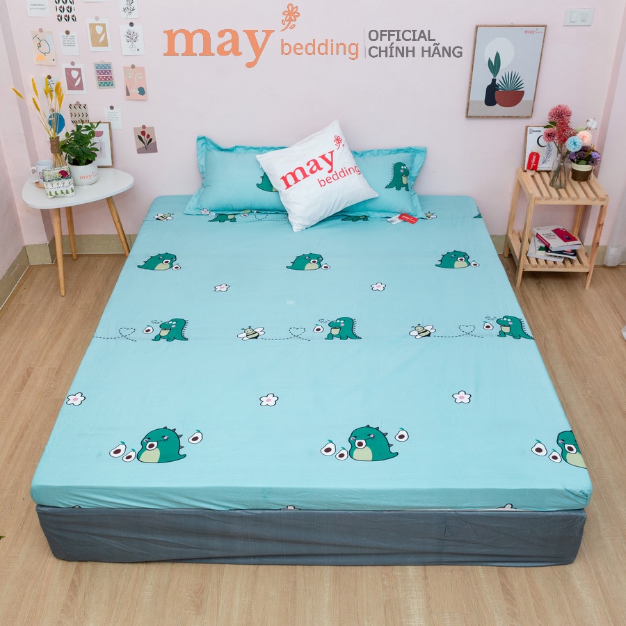 Bộ ga và vỏ gối May Bedding giường đơn 1m2 2m hoặc 2m2 x 2m poly cotton không kèm ruột gối