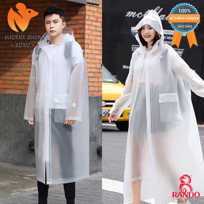 Áo Mưa RANDO Dây Kéo Chống Giọt Bắn APPC-11 | PVC Trong Mờ - Bít Sườn Che Kín Toàn Thân - Có Kiếng Che Mặt