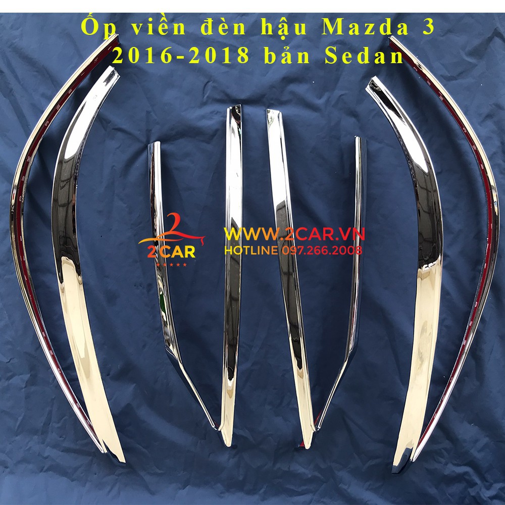 combo ốp viền đèn pha + hậu Mazda 3 2017-2018, bản Sedan