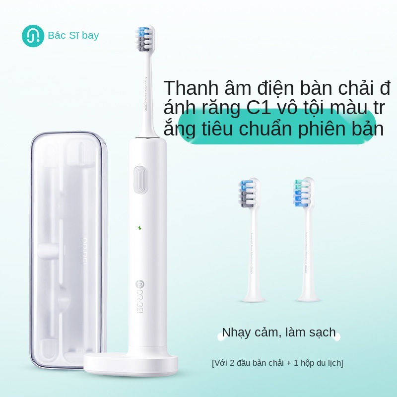 [Nguồn chính thức] Vỏ Bàn chải đánh răng điện Doctor sonic có tuổi thọ pin dài 30 ngày, sạc không dây, lông mềm m