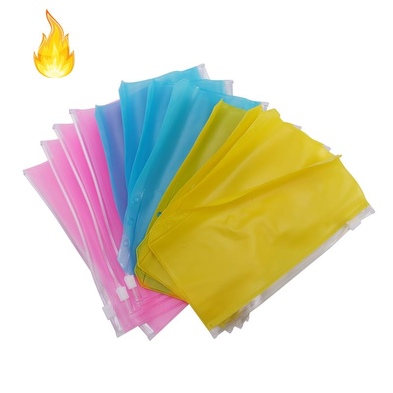 12 Túi khổ A6 có 6 lỗ phối khóa kéo chống thấm nước cho sổ còng 6 khoen