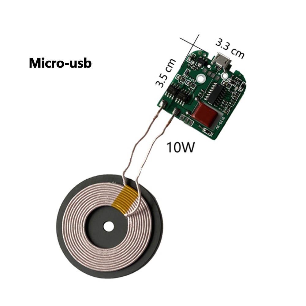 Bộ Sạc Nhanh Không Dây 10W 15W 5V 12V Cổng Type c USB + Cuộn Sạc Qi Cho Điện Thoại / Xe Hơi