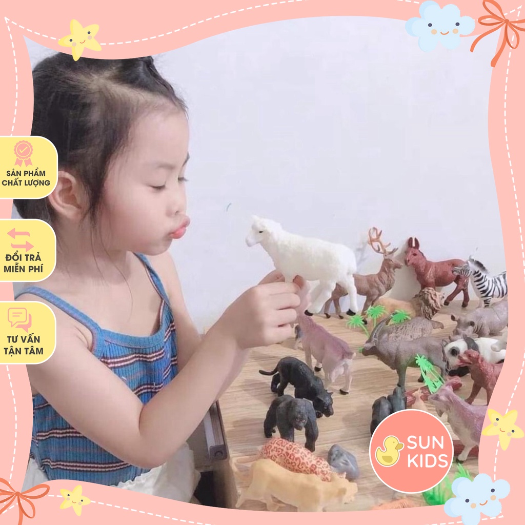 Thùng Động Vật 58 Chi Tiết Đồ Chơi Con Vật Mô Hình Thú Cho Bé