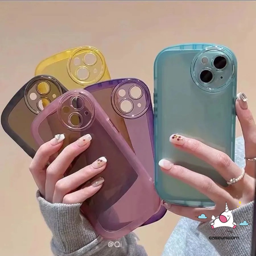 Ốp Điện Thoại TPU Trong Suốt Màu Sắc Phản Quang Có Túi Khí Chống Sốc/Rơi Cho IPhone 11 12 13 Pro Max XS Max SE 2020