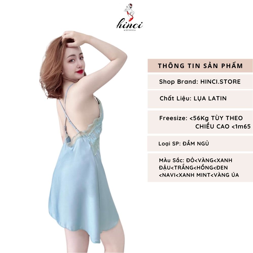 Đầm ngủ sexy - đồ ngủ sexy gợi cảm - váy ngủ 2 dây ren hở lưng chất  mềm mịn mặc nhà thoải mái