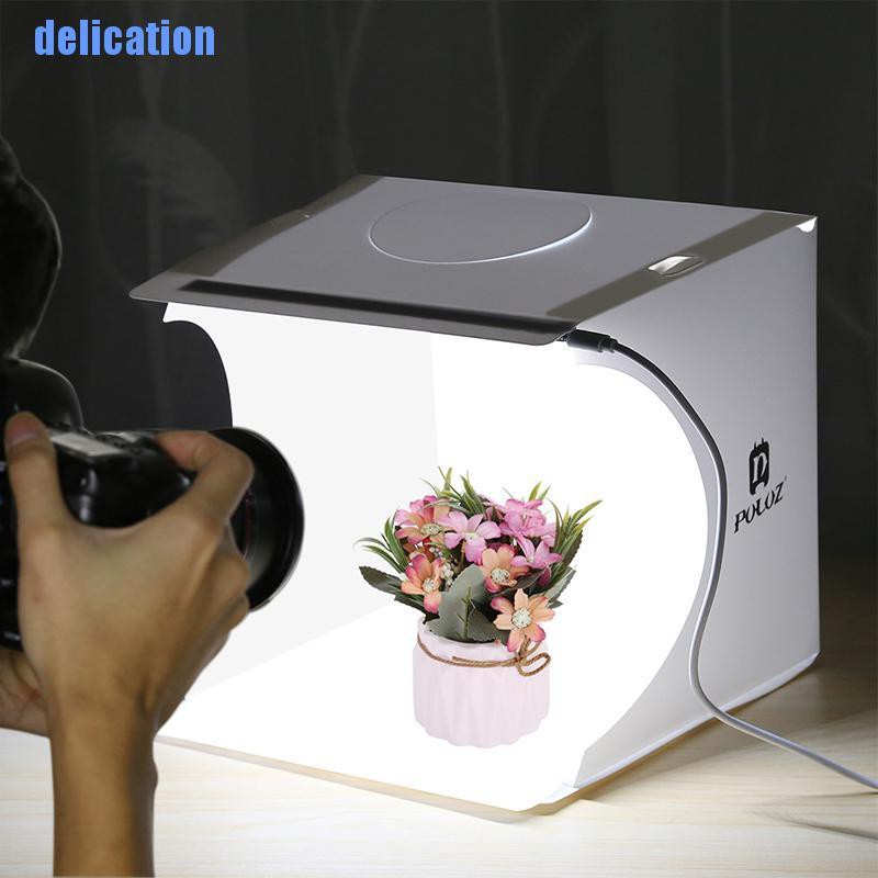 Delication✿ Mini Folding Photography Studio Soft Box 2LED Lightbox Background Photo Kit