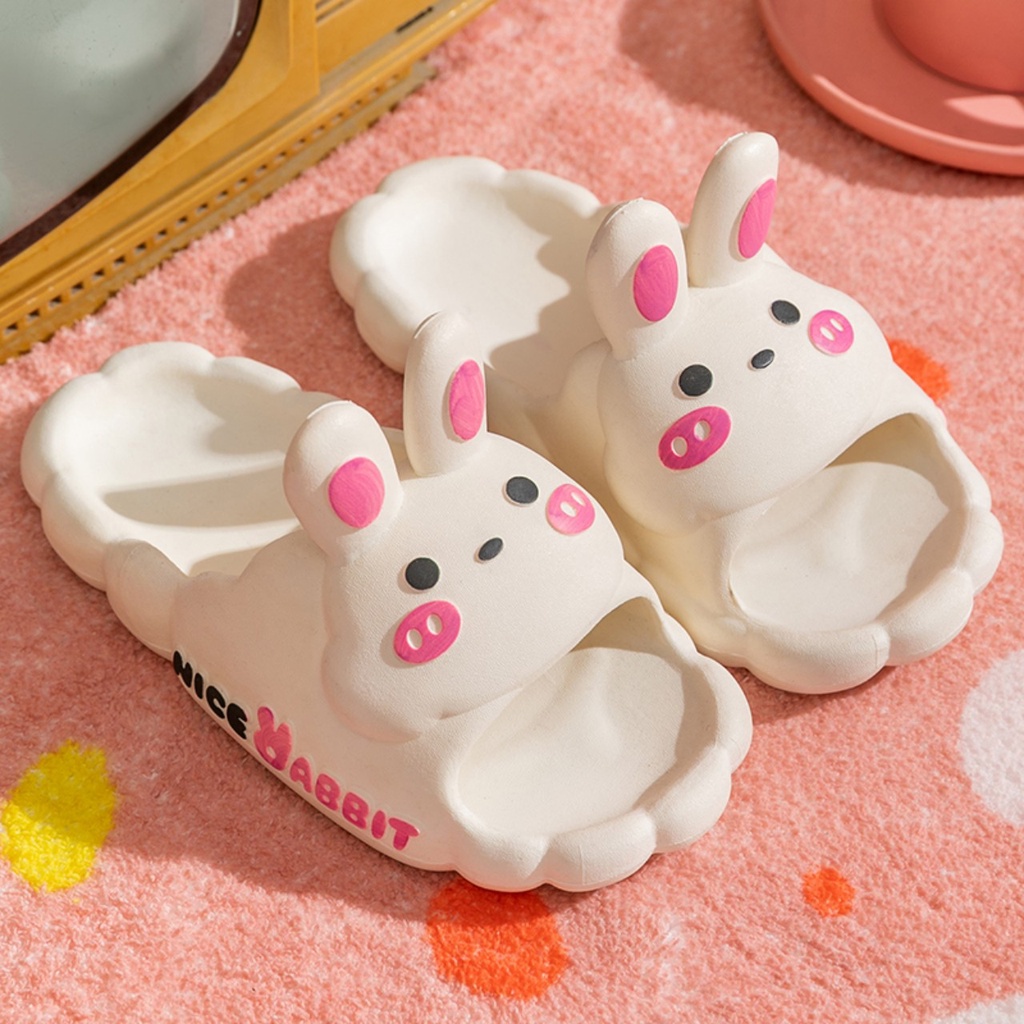 Dép bánh mì hình tai thỏ dễ thương cho bé gái chất cao su siêu nhẹ- Có size mẹ con