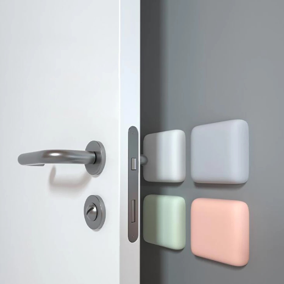 1 Miếng Dán Tường Vuông Bằng Silicone Tự Dính Bảo Vệ Tường-Miếng Silicon Chống Xước Tường