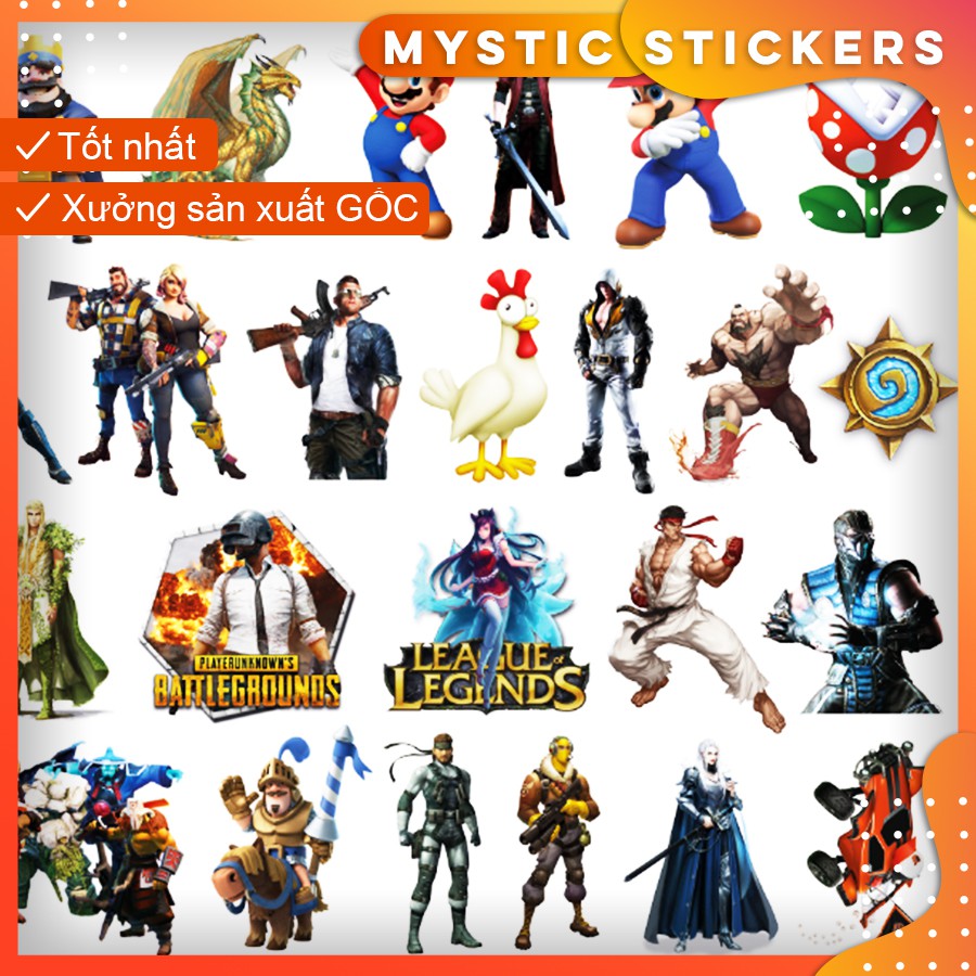 [GAME] 108 Sticker chống nước/dán xe laptop mũ bảo hiểm vali...