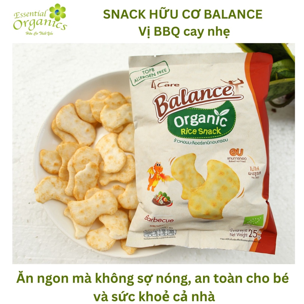 Bánh gạo (snack) hữu cơ 4Care Balance 25g cho bé từ 12 tháng tuổi - Bánh ăn dặm ăn nhẹ cho bé nhập khẩu Thái Lan